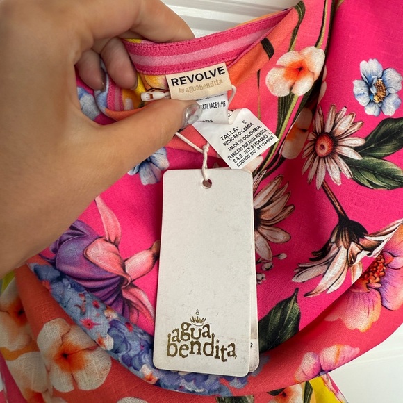 Agua by Agua Bendita Floral Pink Cade Mini Dress - Picture 5 of 6